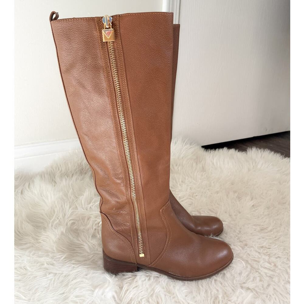 MICHAEL Michael Kors Frenchie Leather Knee-High Riding Boots 7